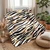 Abstract Zebra Print Design Blanket Personalized Name Flannel Blanket Soft Cozy Plush Throw for Sofa Bed Lightweight Home Decor