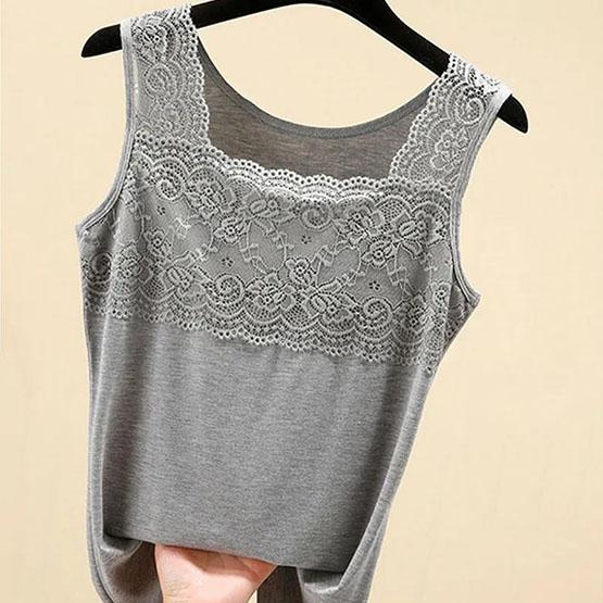 Large Size Modal Cotton Camisole Summer Women's Bottoming Shirts Solid Color Slim Sleeveless Lace Tops