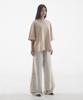 Paensyo Scissors Tuck See-Through Pants - Oatmeal