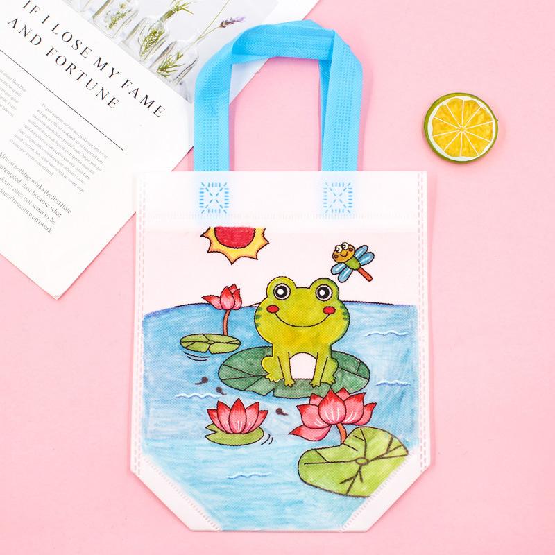 Non-Woven Graffiti Bag Diy Garbage Sorting Bag Children'S Hand-Painted Production Coloring Painting Handbag Material