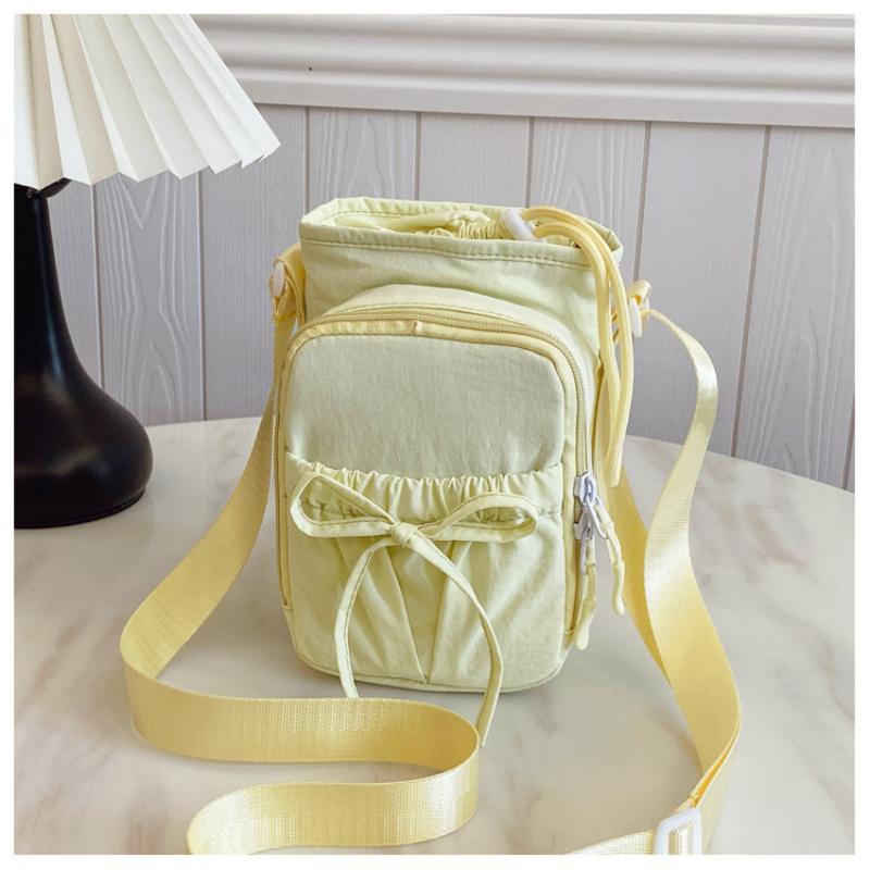 Bowknot Water Bottle Storage Bag Drawstring Waterproof Sport Shoulder Bag Portable With Strap Phone Pouch Cup Accessories