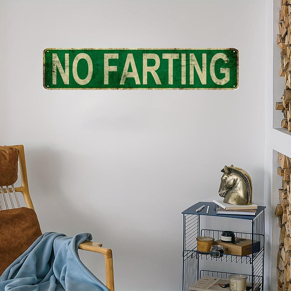 1pc, "No Farting" Metal Sign (16x4 inches/40cm*10cm), Vintage Plaque Decorative Wall Art, Wall Decor, Room Decor, Home Decor