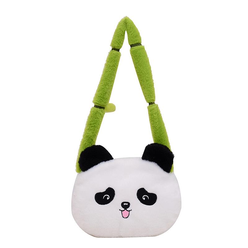 New Flower Panda Doll Plush Bag Children's Versatile Grab Machine Doll Small Bag, Cute Panda Doll Diagonal Span