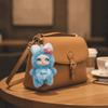 Ornaments Rabbit Doll Figures Big Ear with Flower Bunny Plush Doll Pendant Car Keyring