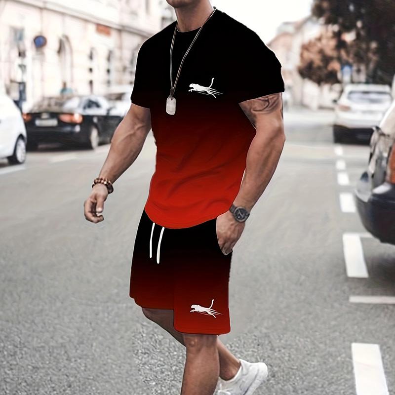 Men's Retro Suit Summer Casual Breathable Refreshing Suit Beach Style Printed 3D Leopard Oversized Men's Loose Top