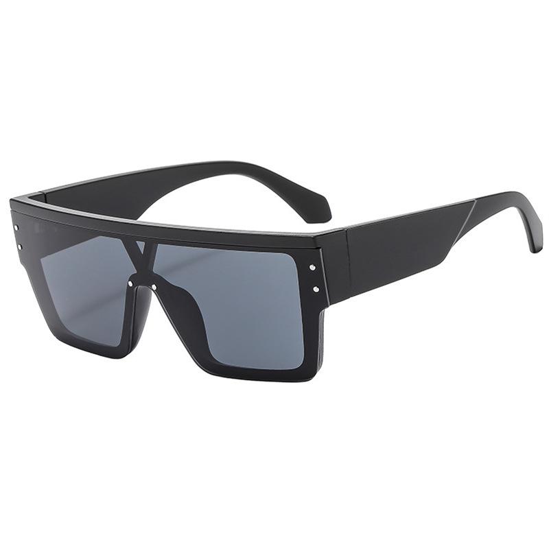 Square large frame one-piece UV protection sunglasses trendy street shot thin retro rice nail sunglasses