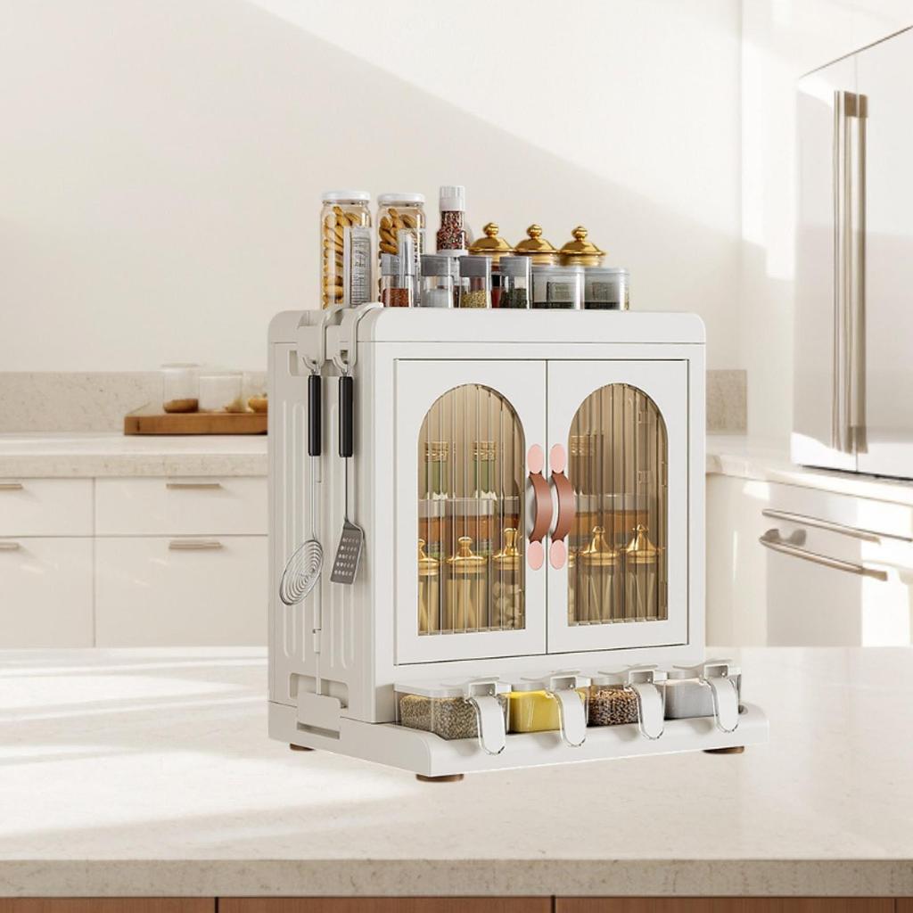 Spice Rack Organizer Food Pantry Cabinet for Bathroom Countertop Living Room