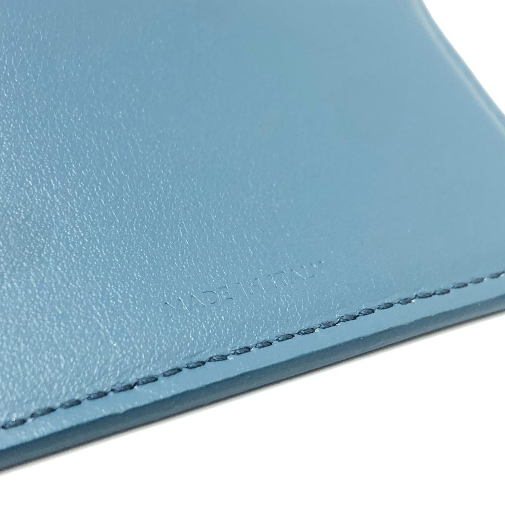 CELINE Triomphe Compact Wallet Tri-fold Wallet Leather blue/GoldHardware