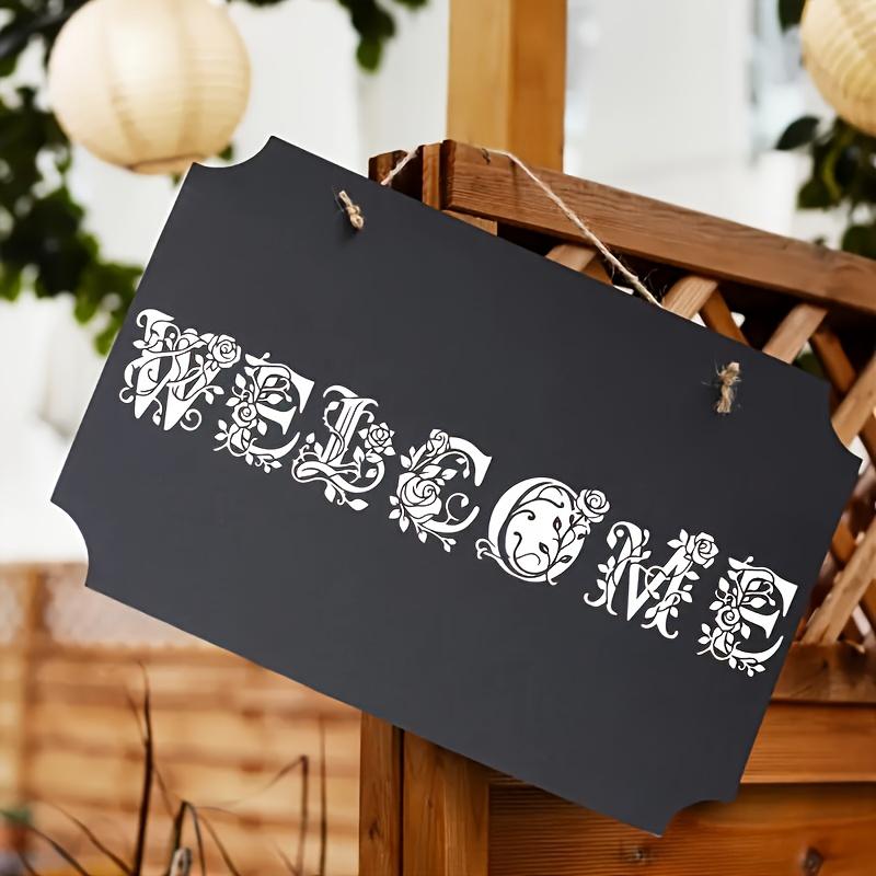 36pcs Hollow Templates Set Alphabet Letter Stencils Reusable PET Plastic Floral Number Templates for Wall Decals DIY Crafts
