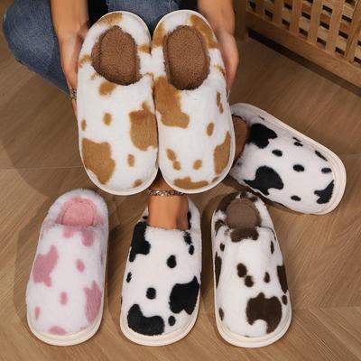 Pantuflas de Interior Antideslizantes de Piel Sintética: Confort de Algodón Peludo, Engrosado y Cálido
