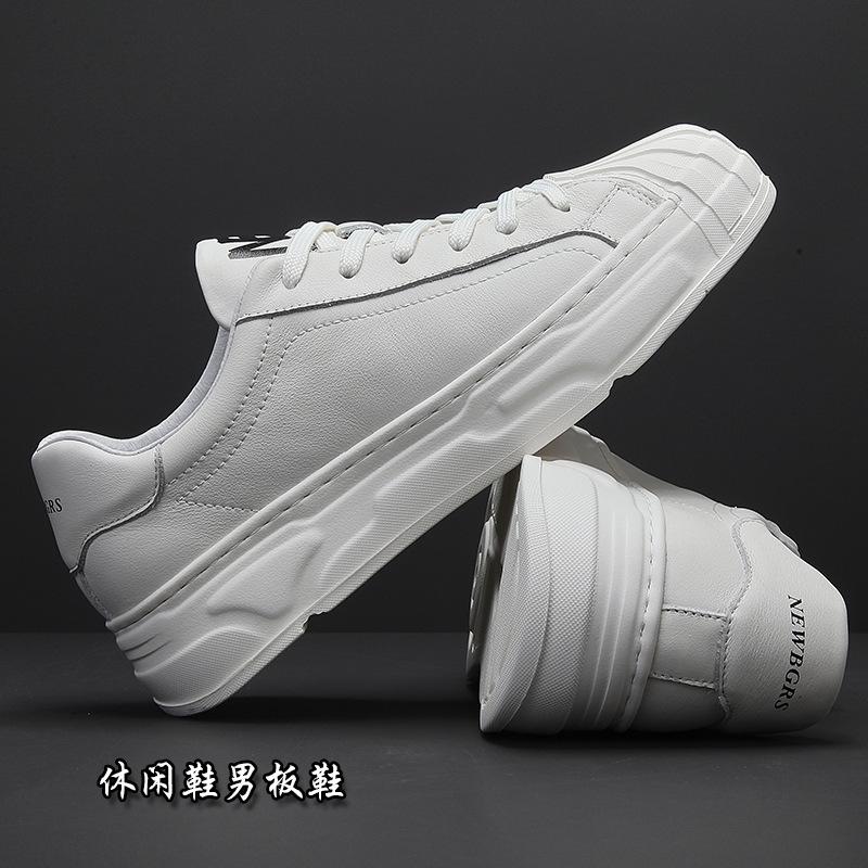 

Кожаные мужские новые дышащие повседневные белые туфли из коровьей кожи первого слоя 38 белый