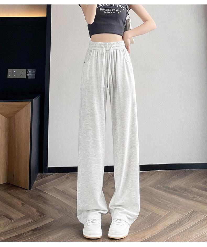 Ice Silk High-Waisted Wide-Leg Sweatpants for Women - Summer 2026 Thin Drapey Sun Protection Sportswear