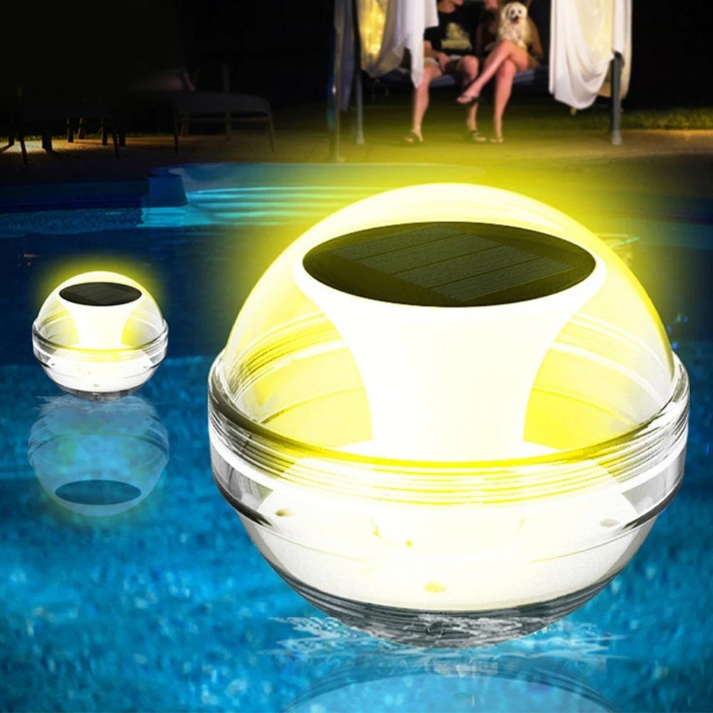 Solar Water Floating Lamp Floating Pool Light Color Changing Pool Landscape Lamp IP65 Waterproof Last Up To12H for Swimming Pool