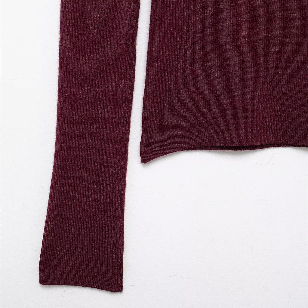 2025 Spring Off-Shoulder Knit Pullover: Women's Slim, Versatile, Long-Sleeved Fashion Top