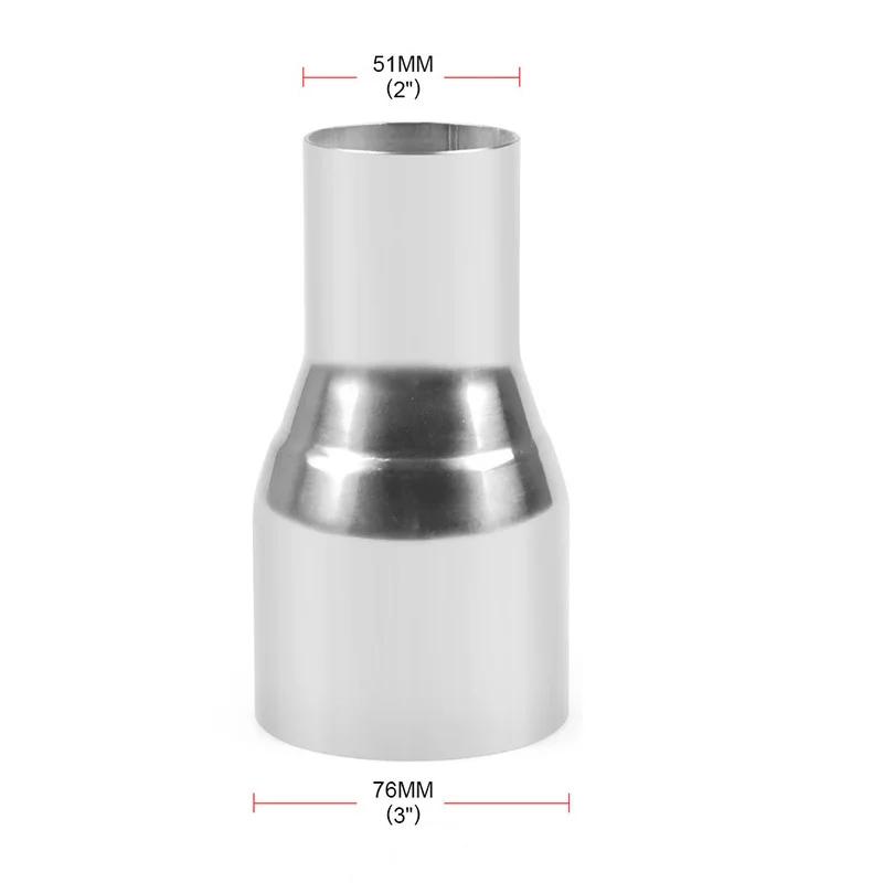 

OD:2 2.25 2.5 3 Stainless Steel Tapered Standard Car Exhaust Reducer Connector Pipe Adapter Tube Muffler Universal Fit 51mm-76mm