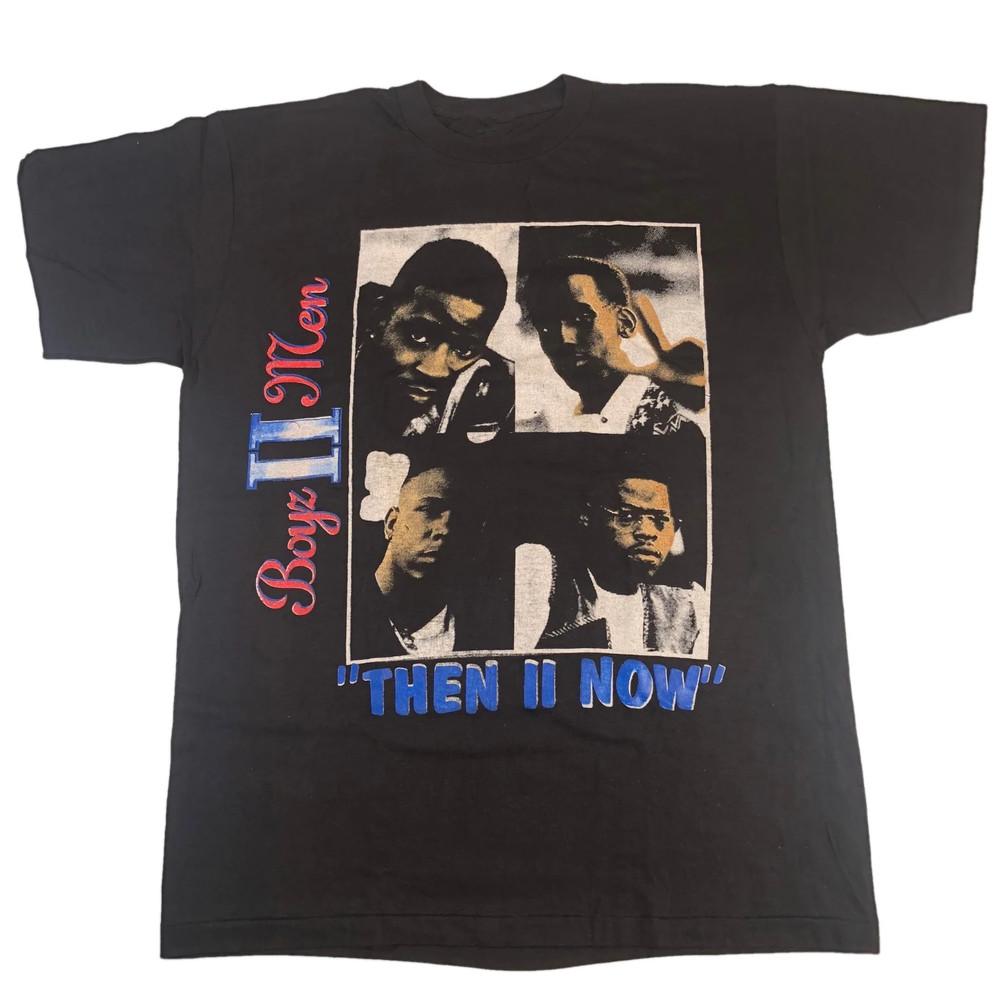 Vtg Boyz II Men Then II Now Cotton Black Full Size Unisex Shirt Unisex T-Shirt S