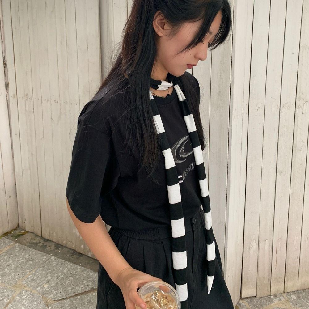 Harajuku Style Long Scarves Collocation Clothing Accessories Shawl Cute Y2K Striped Scarf  Outdoor