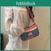 Cute Plaid Shoulder Bag With Zipper Closure For Daily Casual Use
