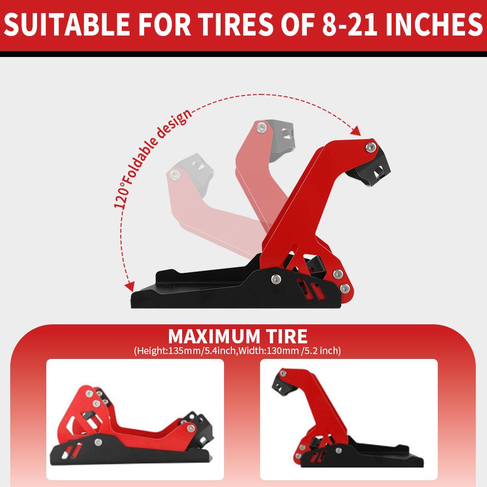 Heavy-duty Steel Motorcycle Front Wheel Stand Wheel Chock Upright For Trailer Mount Trailer Rack Parking Fixed Frame Dirt Bike