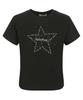 LALAFOX Lala Star Hotfix T-Shirt Short Sleeve T-Shirt Black Br2Ch029