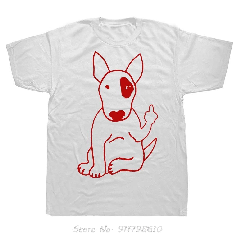 Novelty Oversized T-shirt English Bull Terrier Middle Finger Dog Lover Fitness T Shirt Men's Clothing Fashion Cotton Tshirt