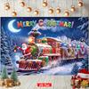 1Pcs Santa Claus Train Gifts Winter Scene Decoration Background Christmas Backdrop Decorations For Photo Studio Booth Party