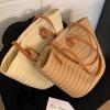 Retro Large-capacity Portable Shopping Bag Niche Woven Underarm Beach Bag Women's Bag New Shoulder Bucket Bag