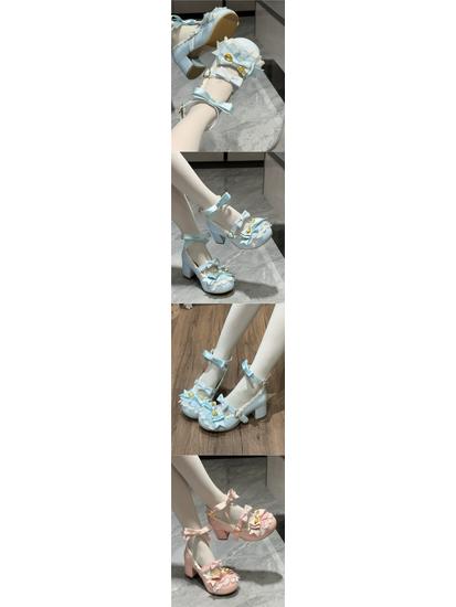 Enchanting Lolita Mary Jane Shoes - Round Toe with Bow for Women