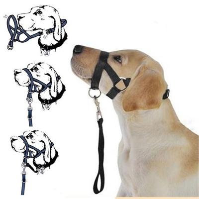 Adjustable Anti Barking Non Pull Dog Muzzle Dog Halter Leader Harness Dog Head Collar
