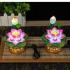 2pcs Simulated Candle Holder Ornament Lotus Shaped Design Buddha Hall Desktop Decor Household Sacrificial Supplies Feng Shui