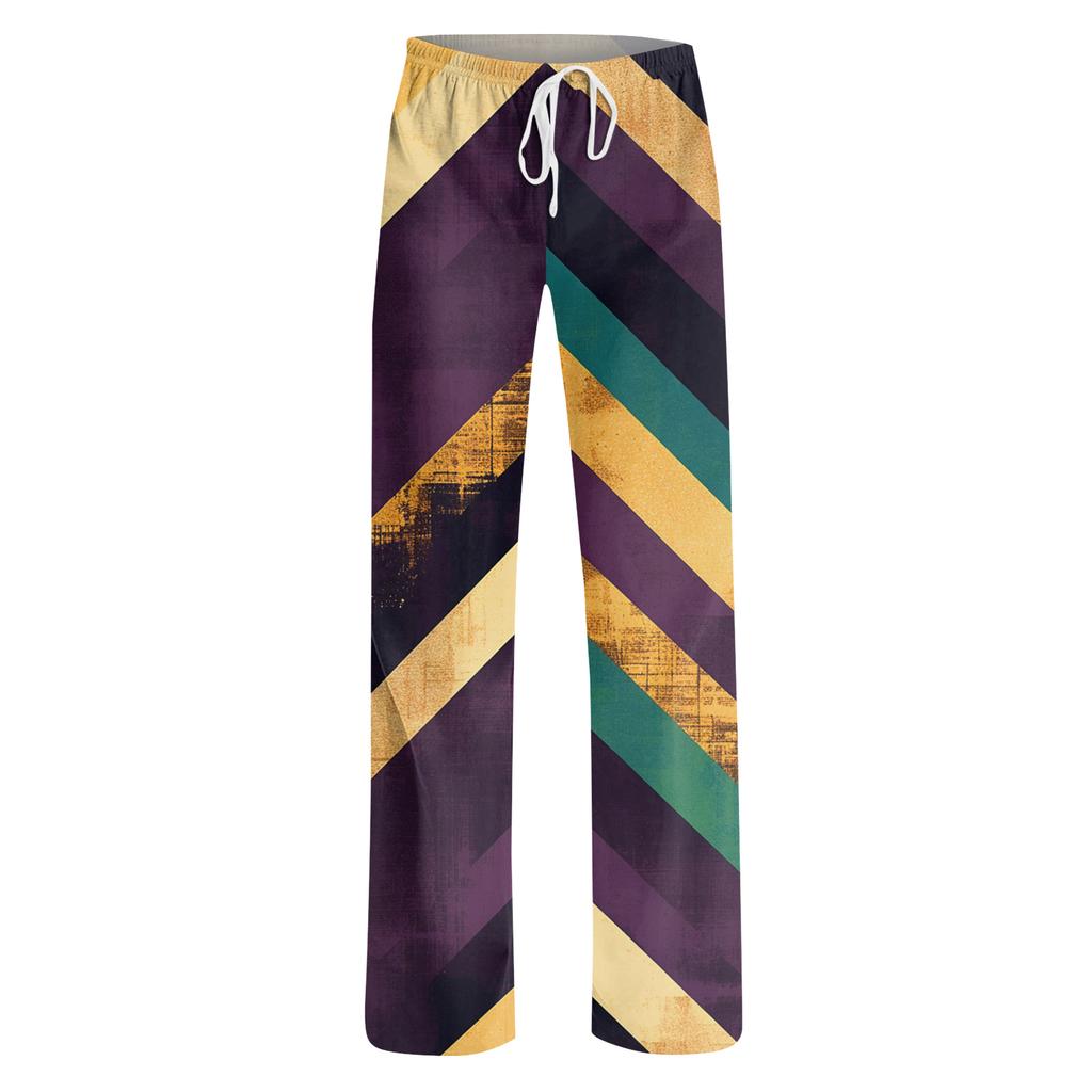 Ladies' Loose And Casual Carnival Printed Wide Leg Pants With Elastic Waistband Drawstring And Pocket Pants