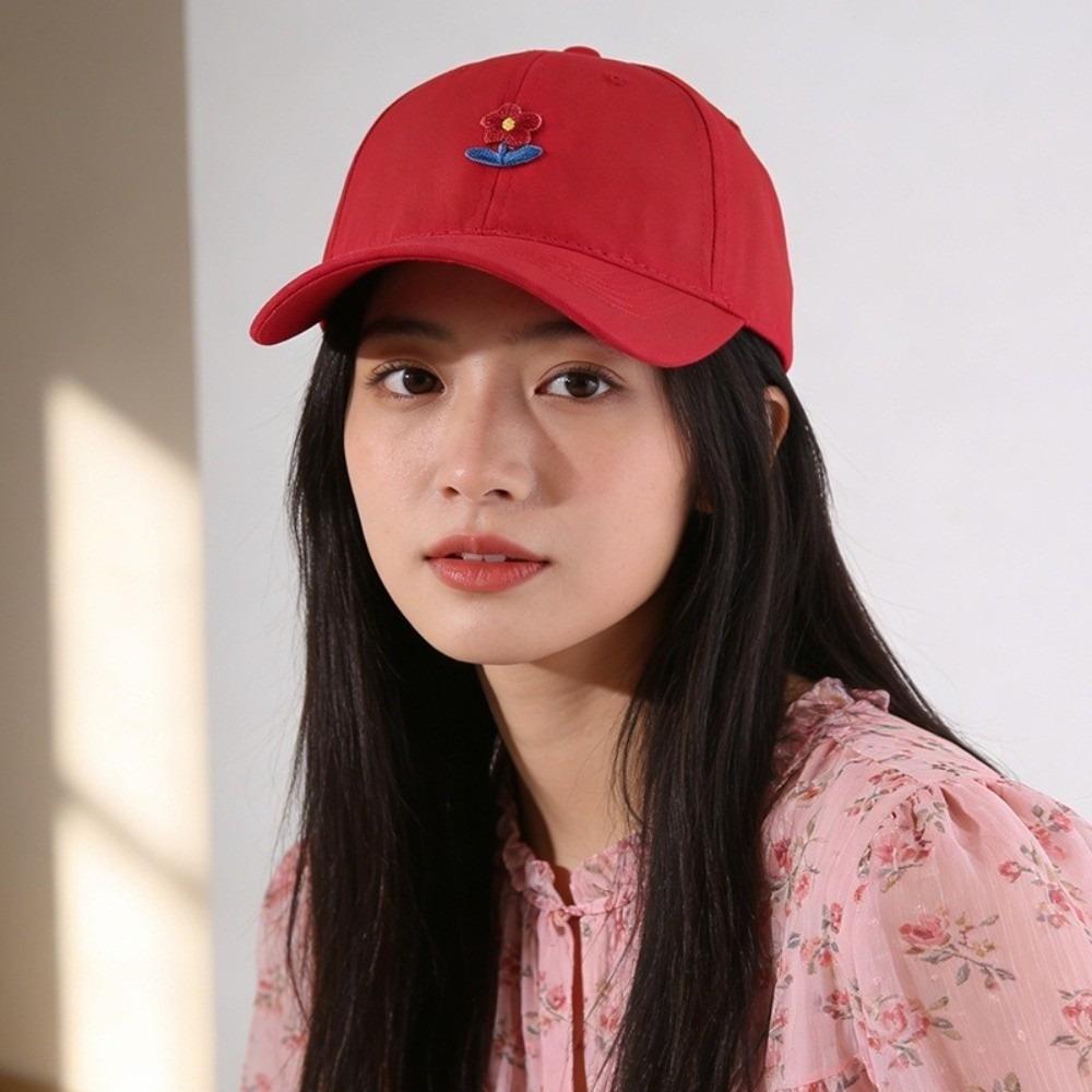 Adjustable Embroidered Peaked Hat Korean Style Sunshade Casquette Flower Baseball Cap  Outdoor