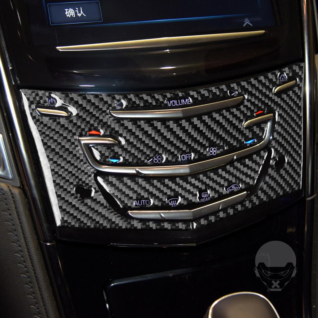 For Cadillac ATS 2013- Sedan Accessories Car Carbon Fiber Interior CD Radio Panel Trim Sticker Modification