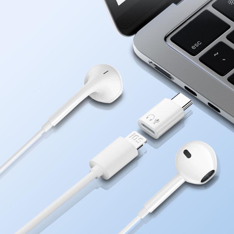 1/2Pcs Usb C To 8 Pin Adapter Type C To 8 Pin Audio Converter Headphone Earphones Converter For Phone Pad Type C Phone