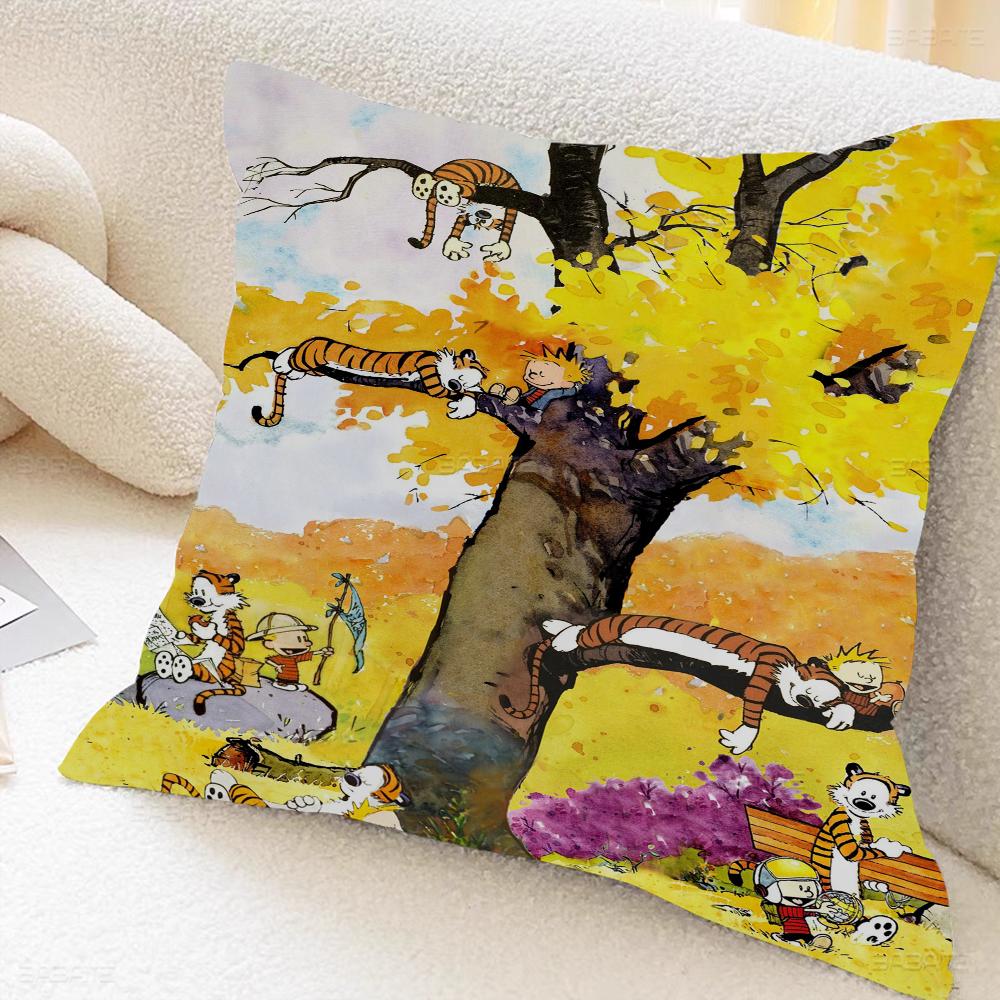 Funny Calvin-and-Hobbes Cushion Cover Decorative Pillow Sofa Home Decor Case Pillow Cases