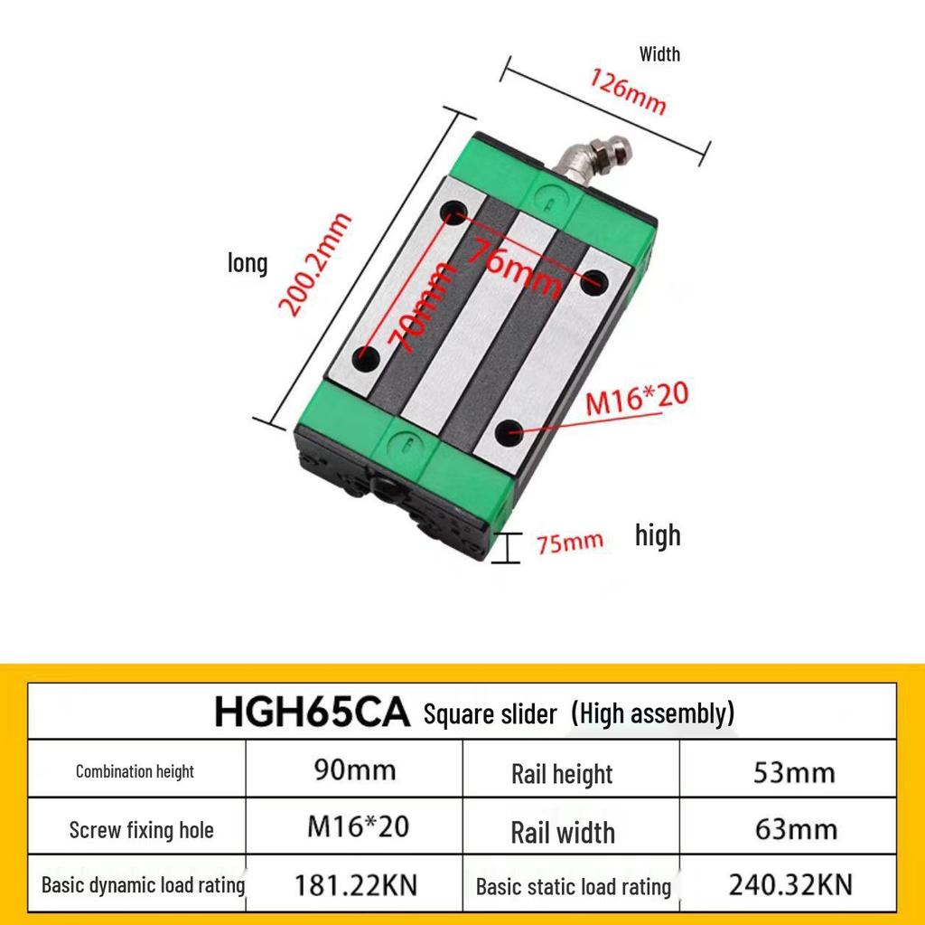HIWIN Interchangeable Linear Guideway Block for HGH/EGH/CA Series (Sizes 15-30)