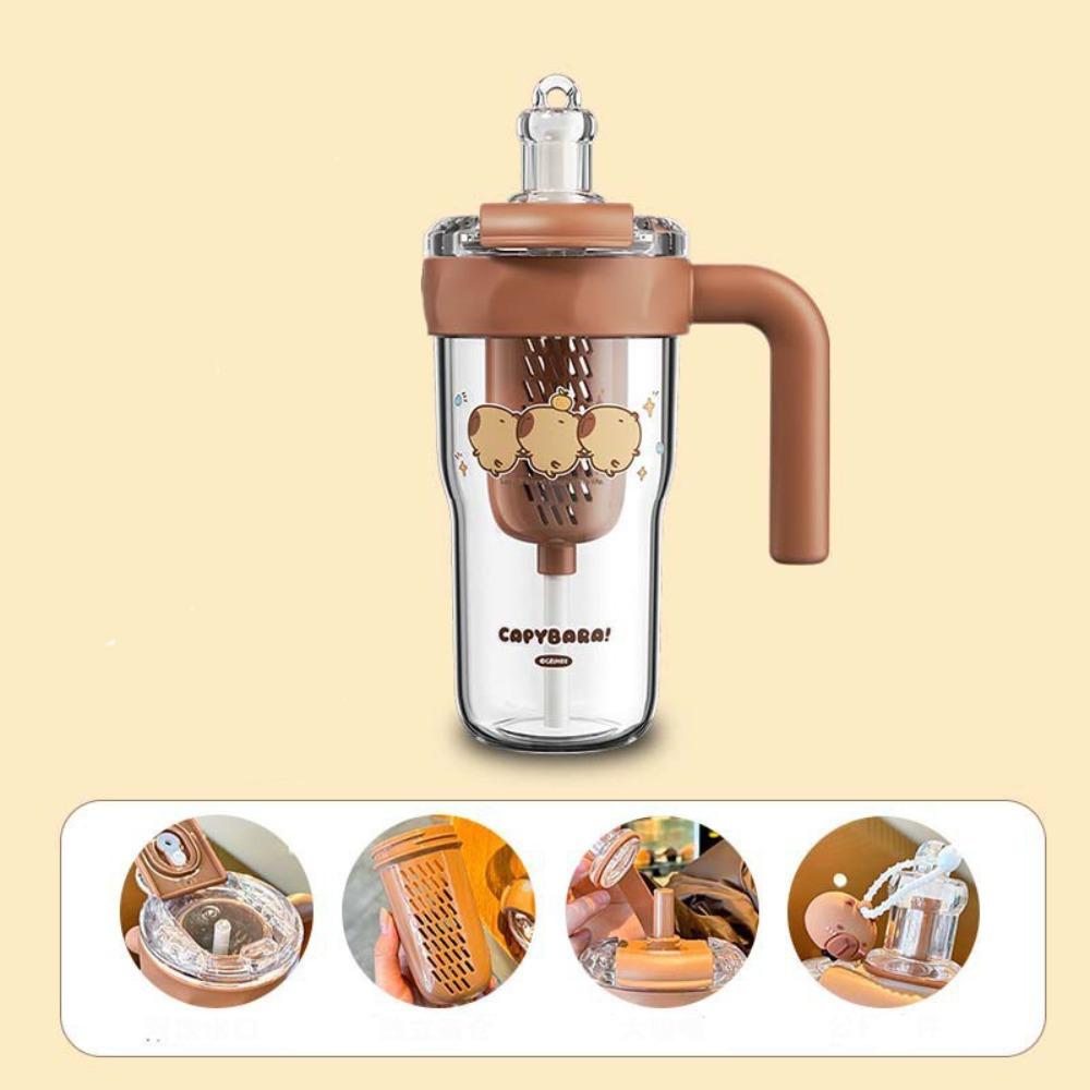 Cartoon Wasserschwein Wasserflasche Plastik Outdoor Getränkebecher Niedlicher Strohbecher