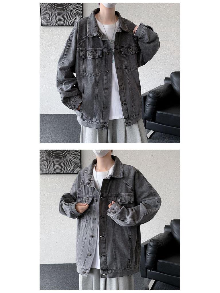 Versatile Spring & Autumn Men's Denim Jacket - Trendy Hong Kong Style