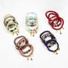 4Pcs/Set Owl Pendant Eiffel Tower Decor Women Bracelets Elastic Rope Women Pendant Bohemia Beads Bracelets Jewelry Accessory