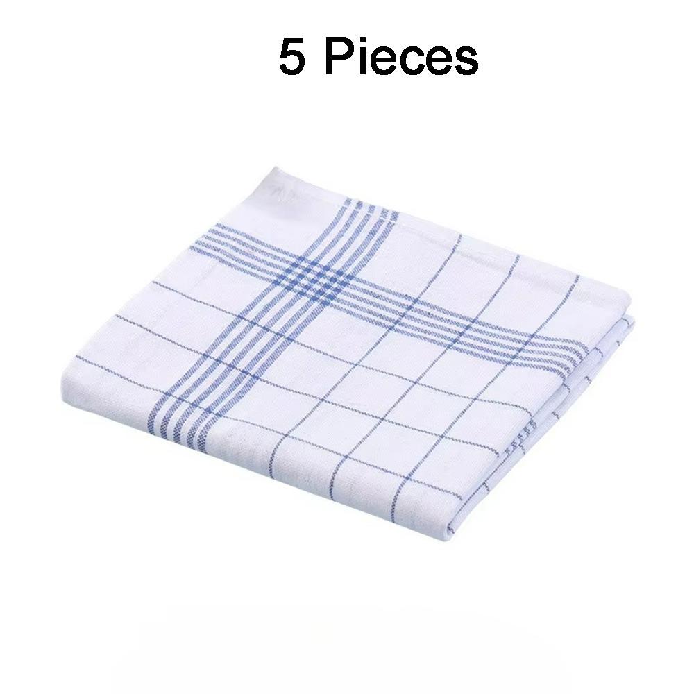 5PCS Reusable Plaid Dish Towel Quick Drying Checkered Kitchen Towels  Washing Dishes