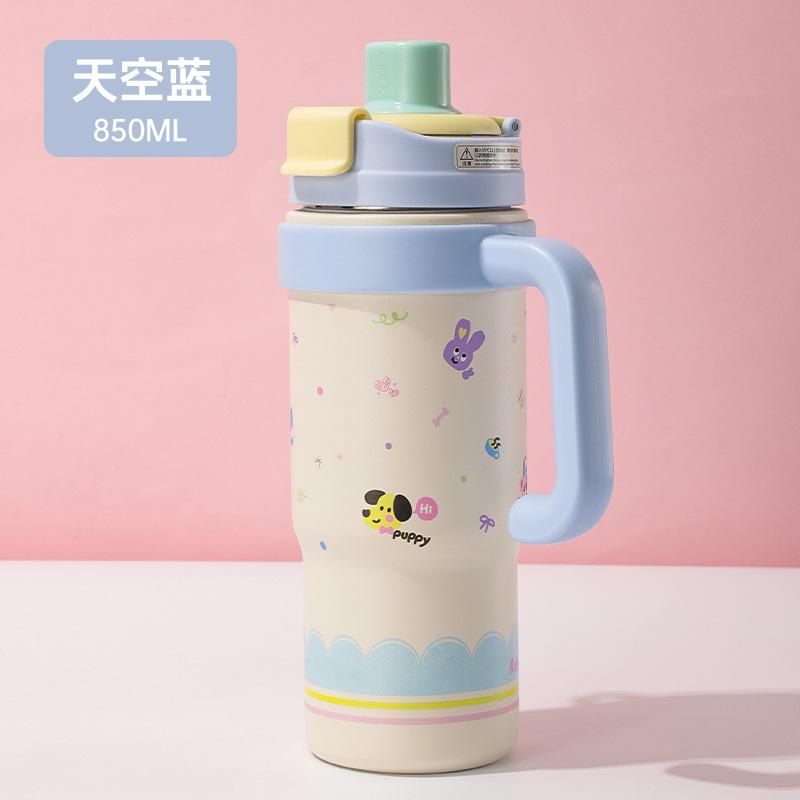 Labu cloth handle Bingba cup 111 stainless steel thermos cup for male and female students with high value and tea leak straw cup