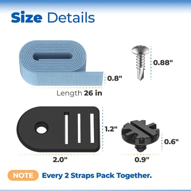 Pool Solar Cover Strap Clip Reel Attachment Set Tube and Solar Cover Fastening Set for Swimming Pool Cover Roller