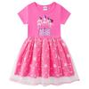 Vestito Corto a Maniche Corte Kpop Demon Slayer con Paillettes Arcobaleno e Rete – Primavera, Estate, Autunno