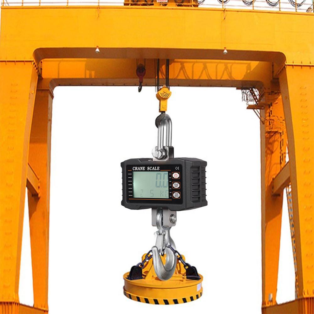 1000kg/ 2204lbs LCD Backlight Digital Hanging Scale Portable Heavy Duty Crane Scale Industrial Hook Scales