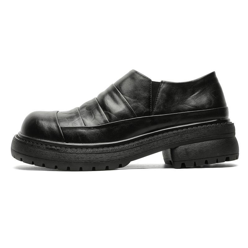 

Мужские черные лоферы из натуральной кожи, обувь с увеличением роста для мужчин, мягкие удобные слипоны, деловая повседневная обувь для вечеринок и торжеств 46 чёрный