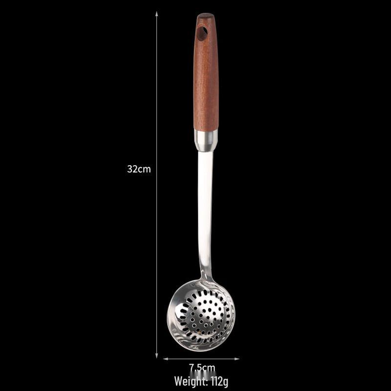 

ZISIZ Red Sandalwood Small Slotted Spoons