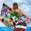 D-Dandys Worlds Cartoon Microfiber Blanket Quick Drying Beach Towels Oversized Printing Super Absorbent Pool Towel Blanket