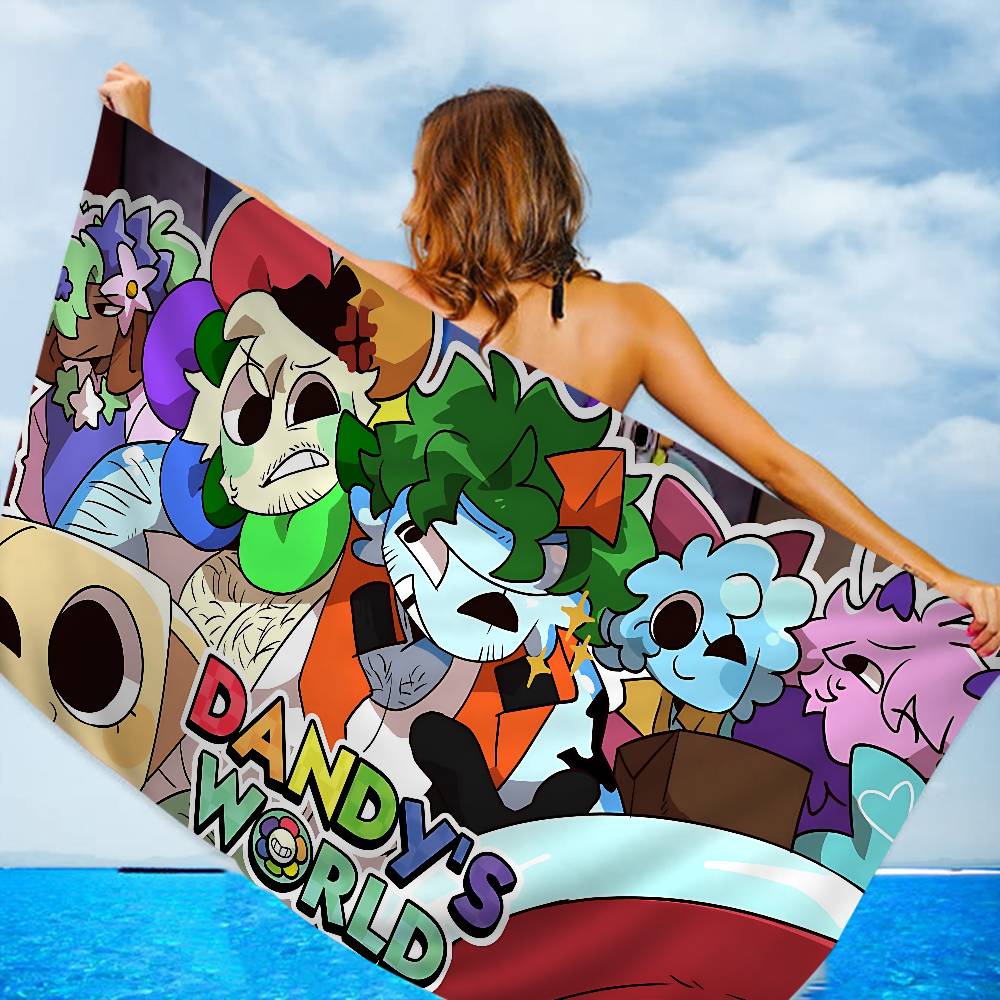 D-Dandys Worlds Cartoon Microfiber Blanket Quick Drying Beach Towels Oversized Printing Super Absorbent Pool Towel Blanket