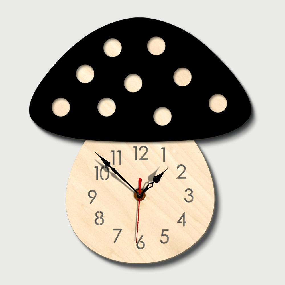 Mushroom Clock DIY Wall Clock Creative Cartoon Wall Acrylic Clock Home School Child Gift