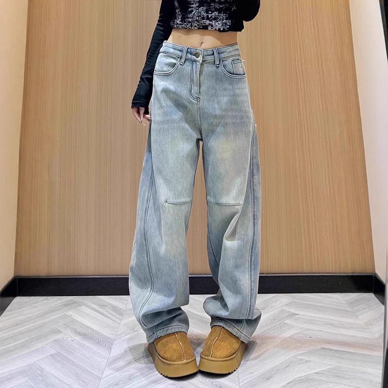 2025 Spring Women's Slimming Wide-Leg Retro Scimitar Jeans